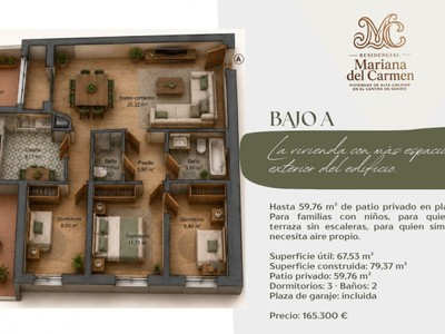 Piso de obra nueva en venta en Guadix, Estacion De Autobuses, con 3 dormitorios, 2 baños, plaza de garaje, trastero y 59 terrazas
