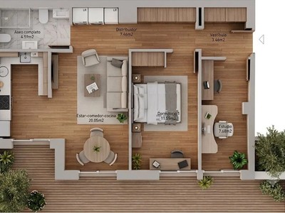 Piso en venta en Vitoria-gasteiz, San Martín, con 1 dormitorio y baño