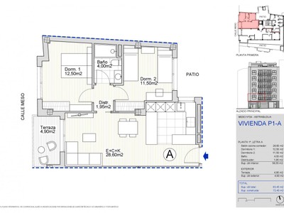 Piso en venta en Astrabudua, con 2 dormitorios, baño y terraza
