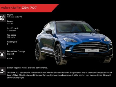 Alquiler Aston Martin DBX 707 en Ibiza | SUV de lujo de 707 CV