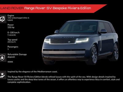 Alquiler Range Rover SV Riviera Edition en Ibiza | SUV de lujo exclusivo
