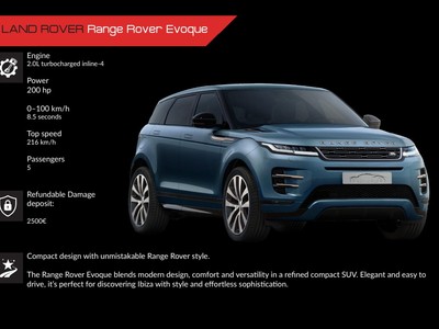 Alquiler Range Rover Evoque en Ibiza | SUV compacto de lujo