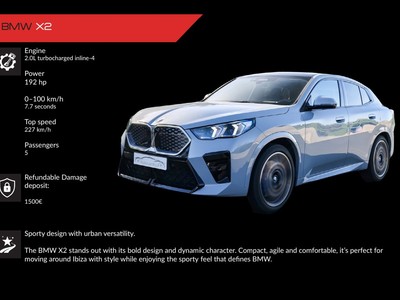 Alquiler BMW X2 en Ibiza | SUV compacto deportivo