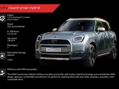 Alquiler MINI Countryman Hybrid en Ibiza | SUV híbrido premium