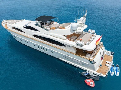 Flybridge del superyate B4 en Ibiza.vista aerea