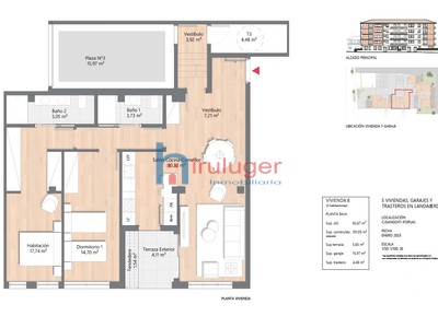 Piso en venta en Forua, Landaberde, con 2 dormitorios, 2 baños, plaza de garaje, trastero y terraza