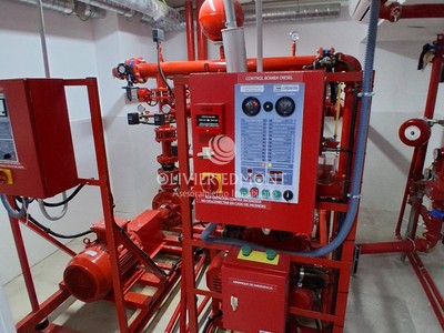 rociado automático contra incendios.