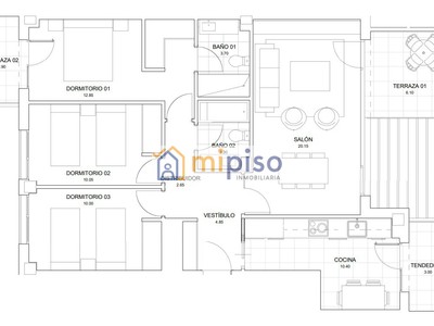Piso en venta en Getafe, Los Molinos, con 3 dormitorios, 2 baños, 2 plazas de garaje, trastero, balcón y terraza