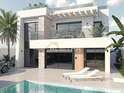 Villa de obra nueva en venta en Los Alcázares, Santa Rosalía, con 3 dormitorios, 3 baños, aseo y terreno