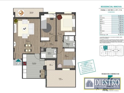 Piso en venta en Don Benito, Avd. Del Valle, con 3 dormitorios, 2 baños, plaza de garaje y terraza