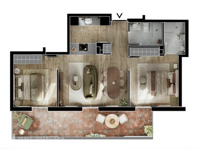 Piso en venta en Bilbao, con 2 dormitorios, 2 baños y 17 terrazas