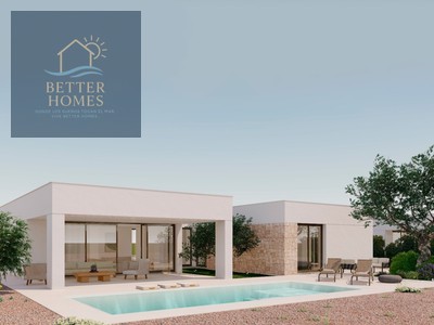 Casa de obra nueva en venta en Fuente Alamo Golf Resort, con 4 dormitorios, 4 baños y terreno