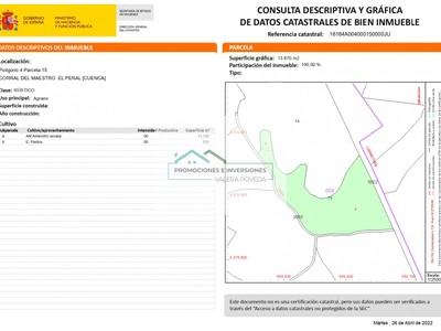 Terreno rural en venta en El Peral