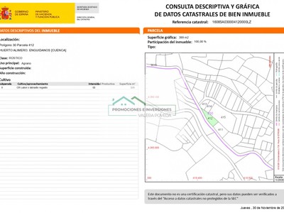 Terreno rural en venta en Enguidanos