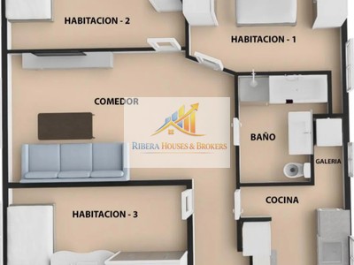 Piso en venta en Beniparrell, con 3 dormitorios, baño, trastero y terraza