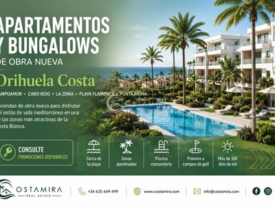 Apartamentos y Bungalows de Obra Nueva a la Venta en Orihuela Costa